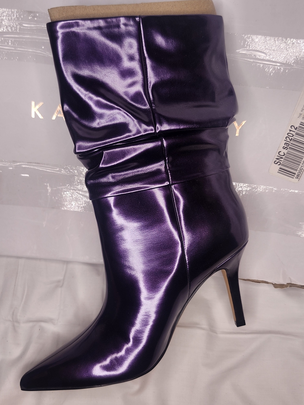 Nine West Metallic Purple Mid-Calf Stiletto Boot